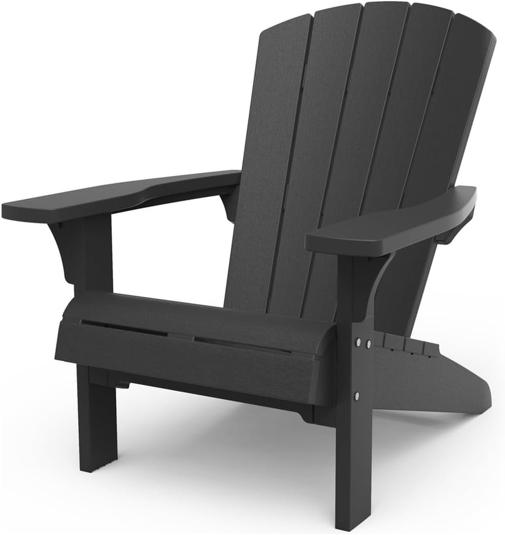 Chaise Keter, Antracite Style Bois, Fauteuil de Jardin Adirondack Alpine