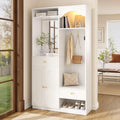 meuble pour entrée KOMHTOM 100x180cm, 100 × 180cm, réglable, Blanc Épuré