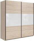 Armoire, 5 cm, PEGANE, Longueur 183 x Profondeur 60 x Hauteur 195, 5 cm, 2 Portes, 2 étagères, 3 étagères, 195
