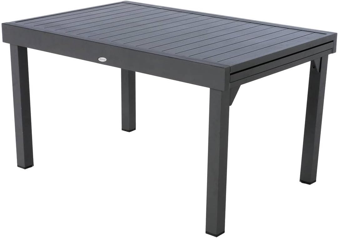 Table à manger HESPERIDE, 270 cm, Aluminium Antirouille, Table de Jardin Extensible Piazza Gris Graphite, 10 Places