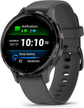Garmin Montre connectées, Bluetooth, 41 mm, 18 mm, 41mm, Venu 3S, Gris, Montre GPS connectée sport & santé AMOLED