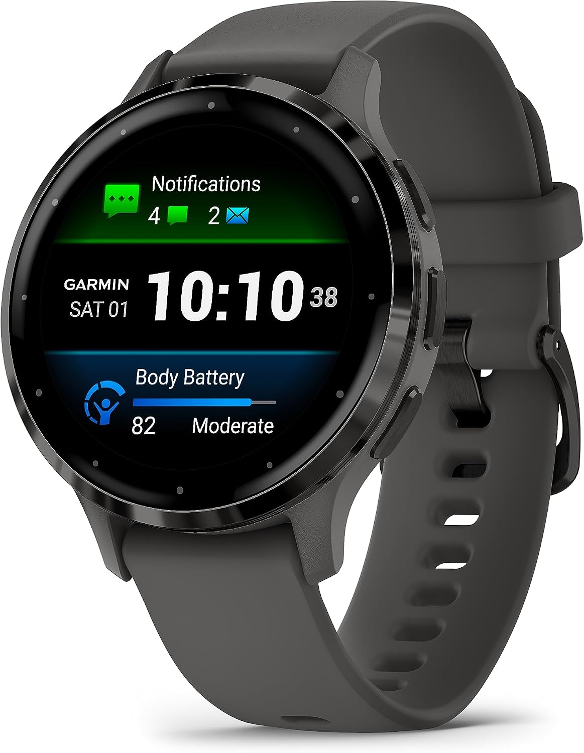 Garmin Montre connectées, Bluetooth, 41 mm, 18 mm, 41mm, Venu 3S, Gris, Montre GPS connectée sport & santé AMOLED