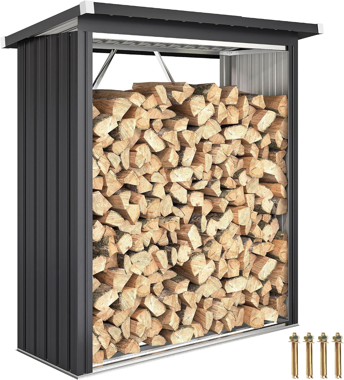 Range-bûche, 150 × 66, 5 × 150cm, Outsunny, 150l