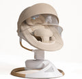 Balancelle de jardin, Effet Bois, télécommande, 3 modes, BEBE2LUXE, 5 vitesses, 66cm, 75cm, 9Kg, Bluetooth, éclairage LED, Gris, Beige