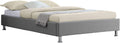 Lit IDIMEX, 120 × 190 cm, avec sommier et Pieds en métal chromé, 207 × 30 × 132 cm, 10 cm, 27 cm, revêtement en Tissu Gris