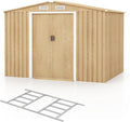 Abri de jardin, 259 × 196 × 184 CM, Cabane de Jardin Exterieur 7m3 avec Fondation et Porte Coulissante, COSTWAY, 104 × 156 cm, 2 portes
