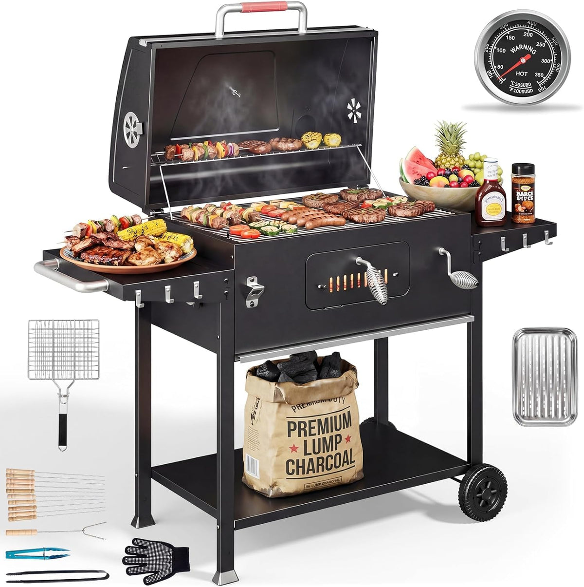 Barbecue, 71 × 43 cm, réglable, Devoko, portable