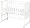 Lit, 45 × 90 cm, réglable, Bois Blanc, roba, 40, 6 cm, 49, 5 cm, 7 niveaux, Hauteur Réglable, Ensemble Complet avec Berceau, Matelas