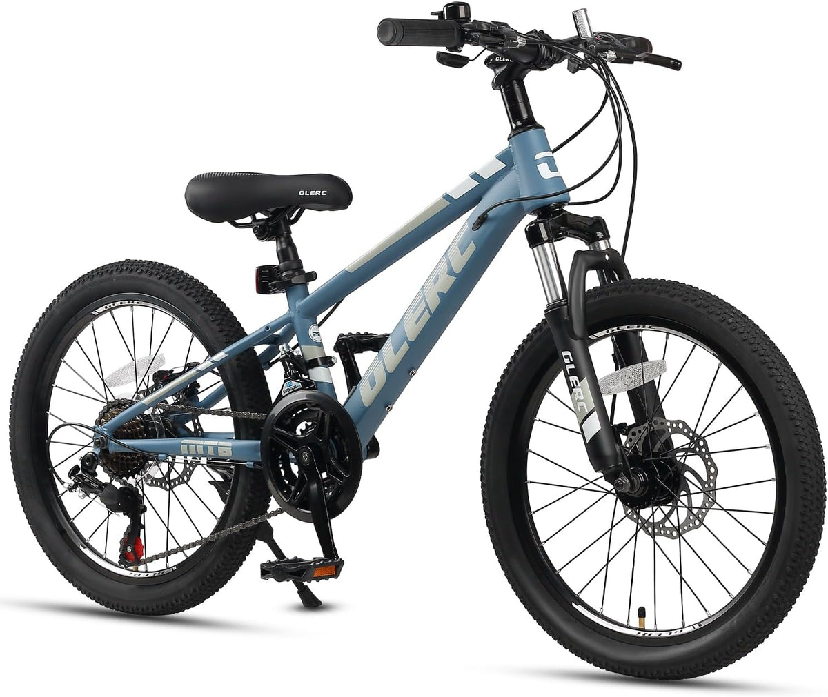 VTT, Vélo 21 Vitesses avec Suspension Avant Et Freins À Disque, Glerc, 24 Pouces, 20 pouces, 140 cm, 64 cm, Couleurs Multiples.