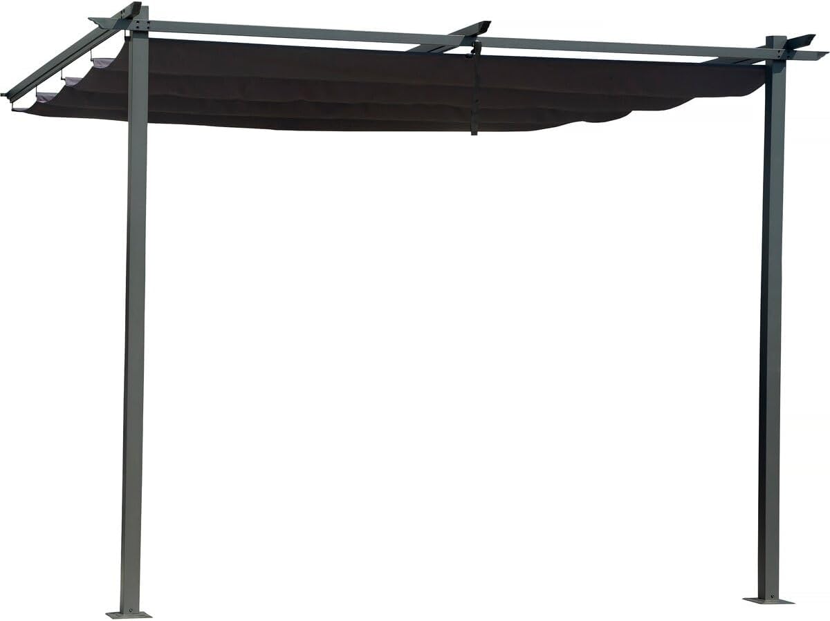 Tonnelle, 60 × 60 mm, Pergola adossée avec Toit rétractable, Habitat et Jardin, 6 × 6 cm, 295 × 290 × 220 cm, 0.9 cm, 3 × 3 m