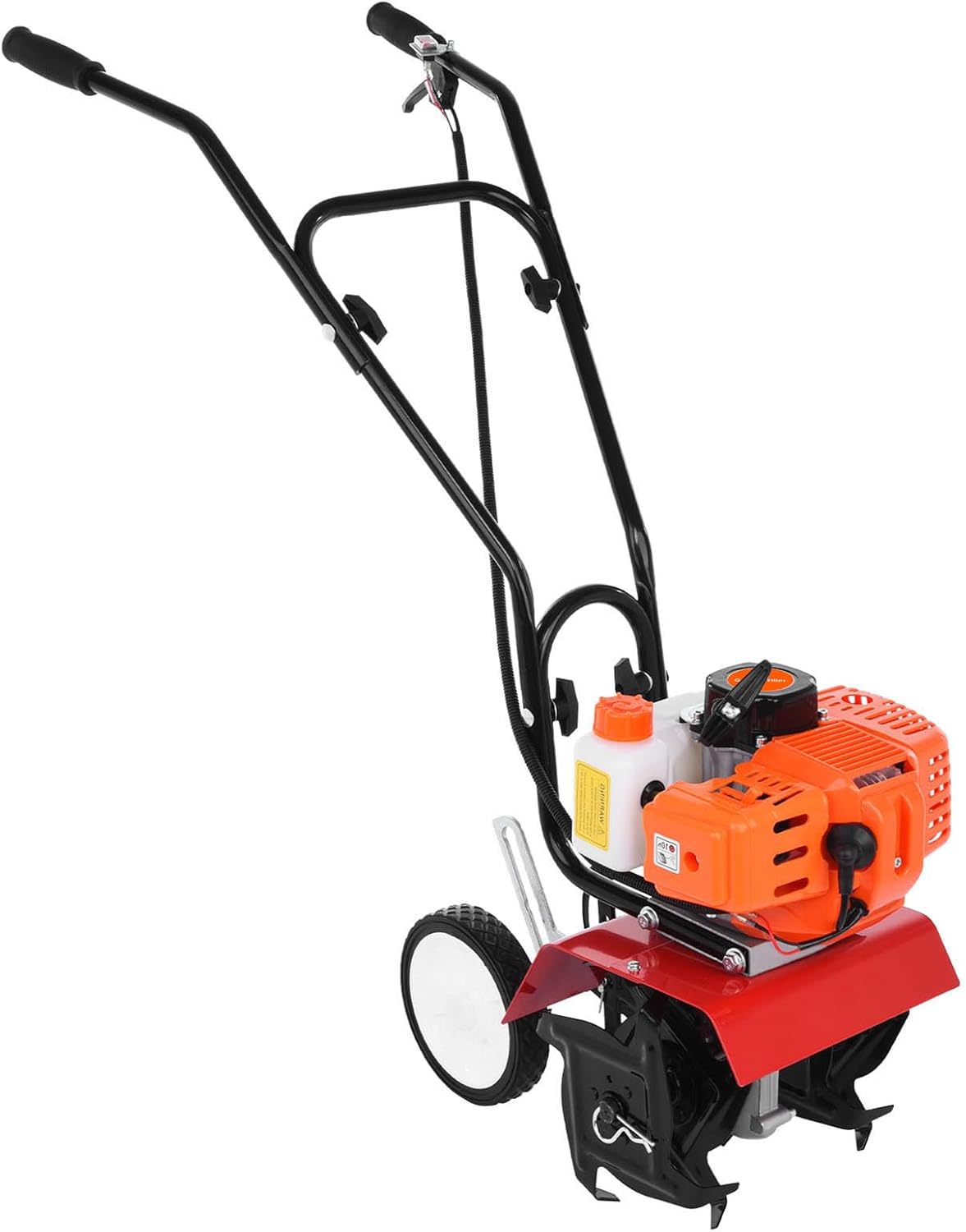 Roadoor Motoculteur, Cultivateur de Jardin Léger avec 4 Lames en Acier, 15 cm, 30 cm, Profondeur Réglable 3-10cm, 52cc 3-10cm, 30cm