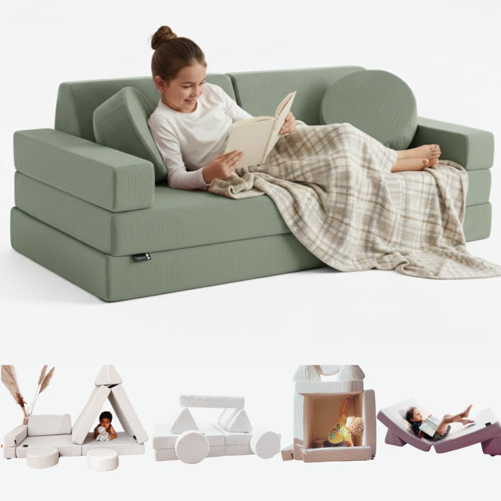 Canapé, Chauffeuse 2 Places Transformable en Lit d'Appoint, TIPICHOU, Aire de Jeu, Fauteuil, Matelas de Sol, Idéal Cadeau Enfants