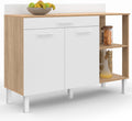 Buffet, 120 cm, réglable, IDMarket, 120 × 40 × 93 cm, 120 × 40 cm, 83 cm, 15 cm, 80 cm, 53 cm, 3 niveaux, 1 tiroir, 2 étagères, 1 étagère